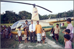 Mr Hamed visiting his village